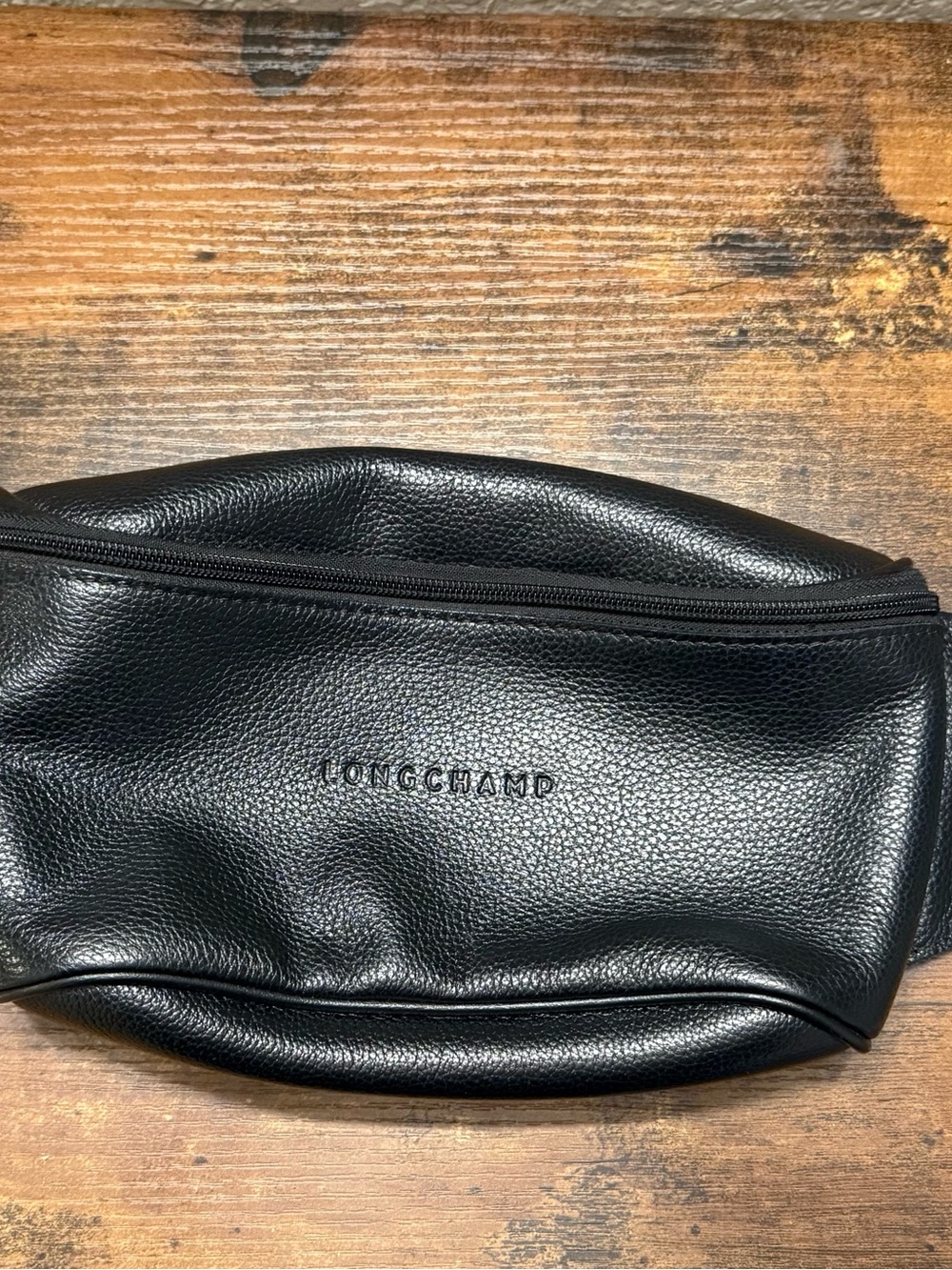 Longchamp Black Leather Belt Bag